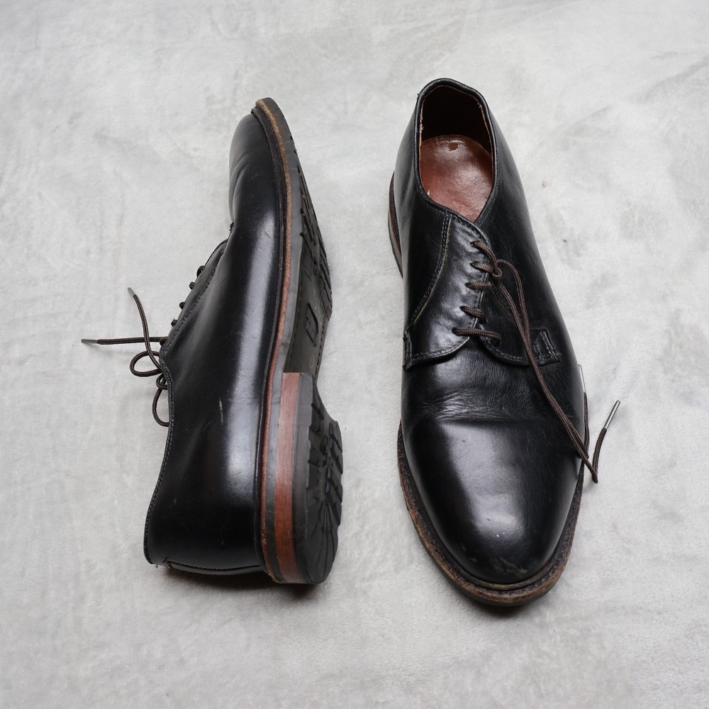Allen Edmonds Mens 10D Derby Shoes Black Leather Dress Classic Casual Lace-Up